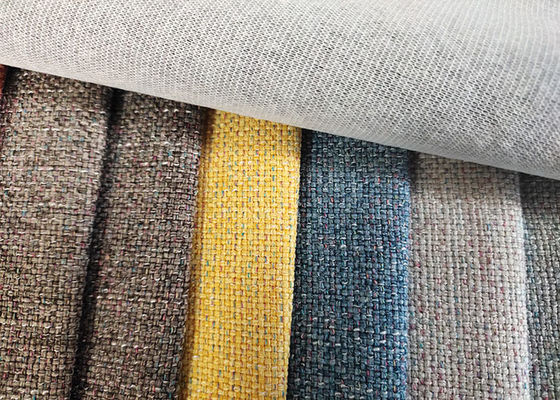 Tela 100% de Sofa Fabric Linen Plain Dyed de estofamento do poliéster