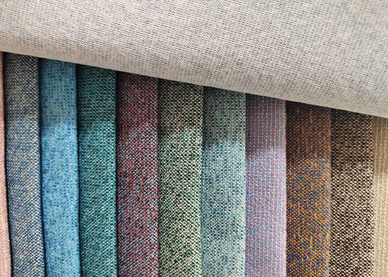 O estofamento 100% do poliéster Sofa Fabric Soft Plain Yarn tingiu a tela tecida