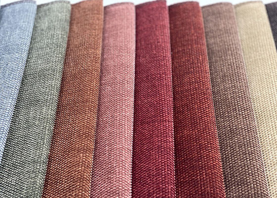 Tela 100% de Sofa Fabric Red Suede Upholstery da camurça do poliéster