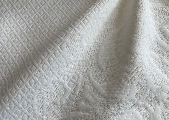 300gsm fora da tela branca do jacquard do algodão do poliéster branco da tela do jacquard
