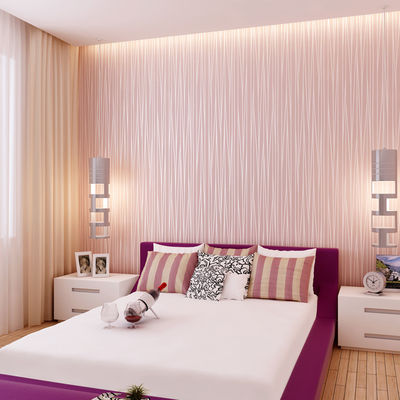 coberta de parede branca suportada tela do vinil das cabeceiras da cama do papel de parede de 3.2m