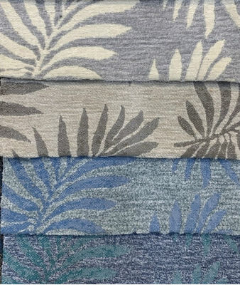 tela de estofamento azul do jacquard de 410gsm Coral Pattern Upholstery Fabric Woven